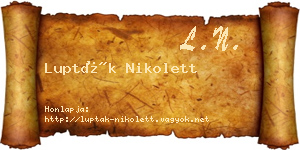Lupták Nikolett névjegykártya